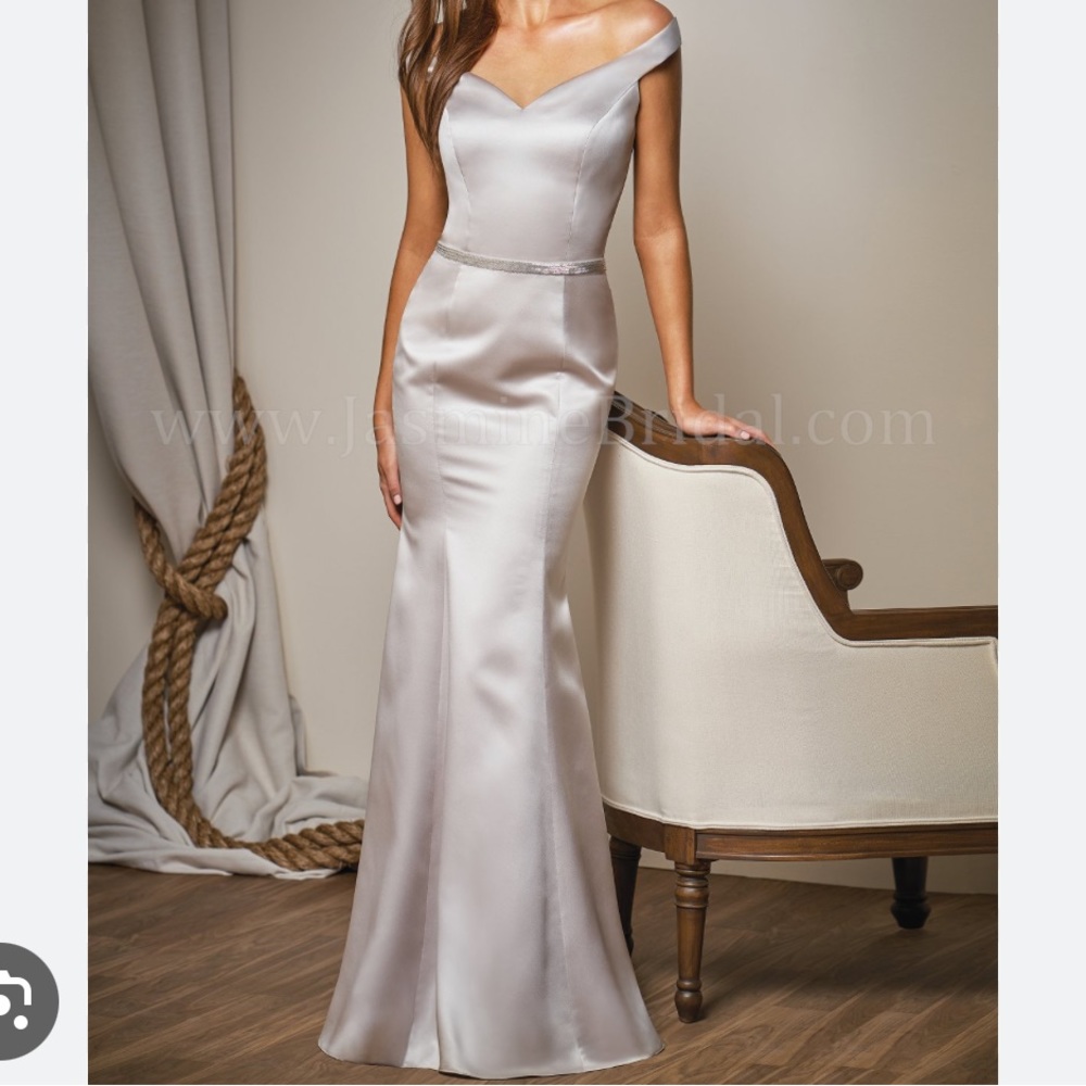 Belsoie silver bridesmaids dress/ gown